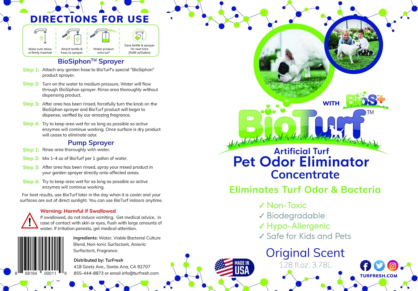 BioS+ label — directions for use with the BioSiphon and pump sprayers